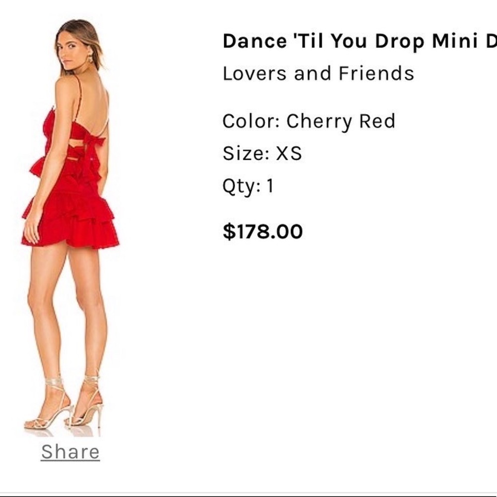 Lovers + Friends Dance til you drop red dress cherry red; size XS